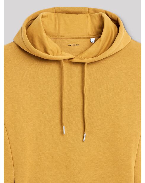 Sweat à capuche molleton curry