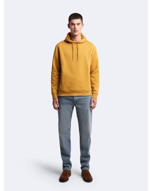 Sweat à capuche molleton curry
