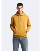 Sweat à capuche molleton curry