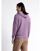 Sweat à capuche faux-uni en coton violet