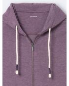 Sweat à capuche faux-uni en coton violet
