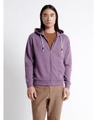 Sweat à capuche faux-uni en coton violet