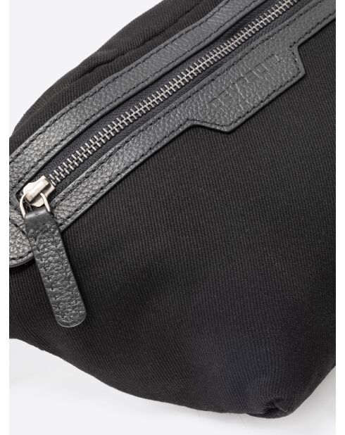 Sac banane bi-matière noir - 34x15x8 cm