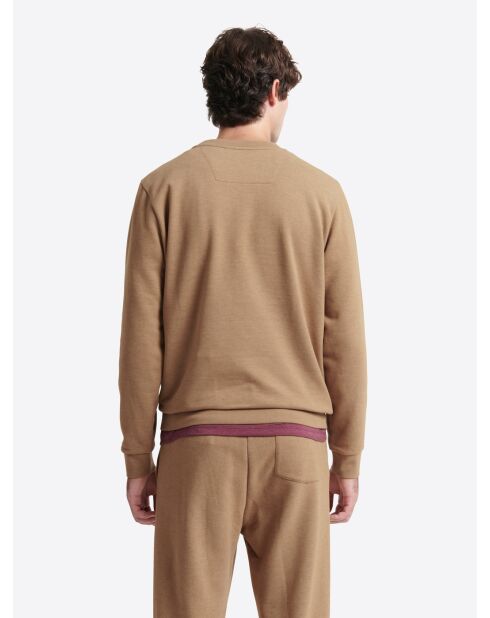 Sweat homewear d'intérieur en coton noisette