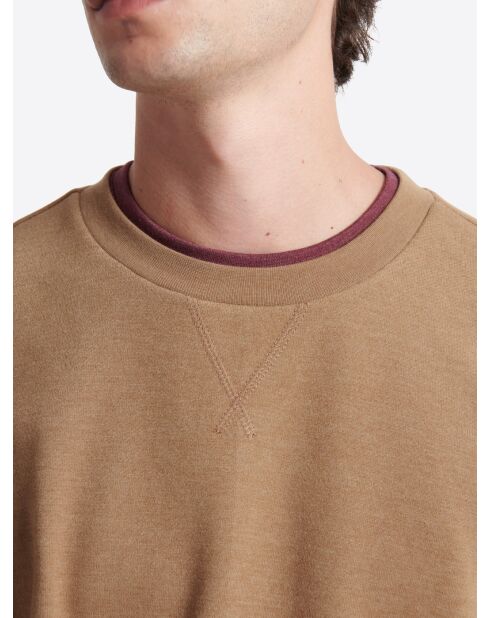 Sweat homewear d'intérieur en coton noisette