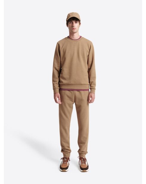 Sweat homewear d'intérieur en coton noisette