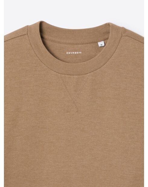 Sweat homewear d'intérieur en coton noisette