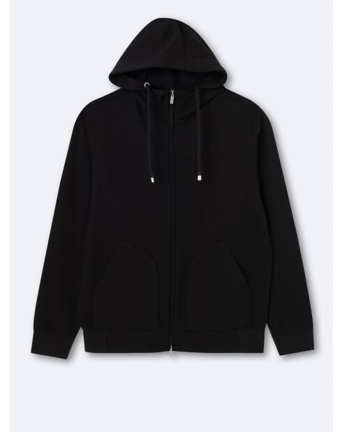 Sweat à capuche contenant de la viscose noir