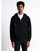 Sweat à capuche contenant de la viscose noir