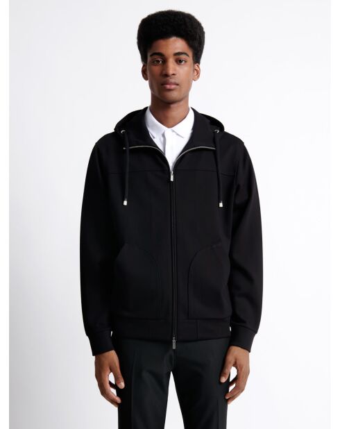 Sweat à capuche contenant de la viscose noir
