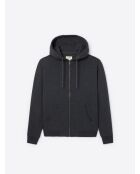 Sweat à capuche en coton - L'atelier anthracite chiné