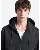 Sweat à capuche en coton - L'atelier anthracite chiné