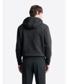 Sweat à capuche en coton - L'atelier anthracite chiné