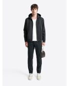 Sweat à capuche en coton - L'atelier anthracite chiné