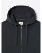 Sweat à capuche en coton - L'atelier anthracite chiné