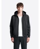 Sweat à capuche en coton - L'atelier anthracite chiné