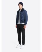 Slack uni en coton bleu marine