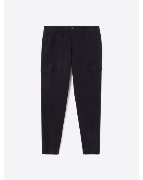 Slack uni en coton bleu marine