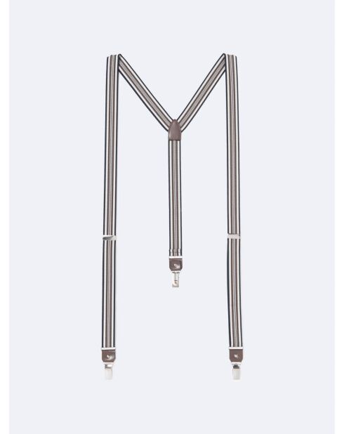 Bretelles réglables à rayures chocolat