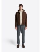 Sweat zippé à capuche avec poches marron 3