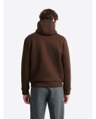 Sweat zippé à capuche avec poches marron 3