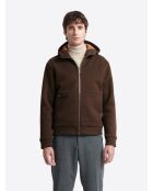 Sweat zippé à capuche avec poches marron 3