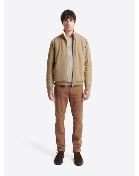 Sweat à col montant noisette