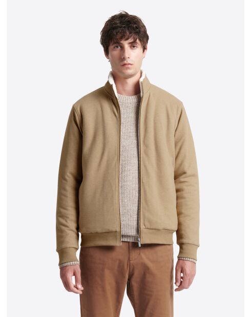 Sweat à col montant noisette