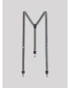 Fantasiose bretelle in pelle blu da capitano