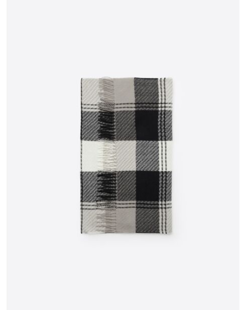 Echarpe à carreaux noire - 180x68 cm