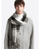 Echarpe à carreaux noire - 180x68 cm
