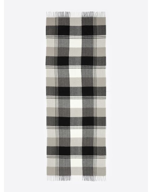Echarpe à carreaux noire - 180x68 cm