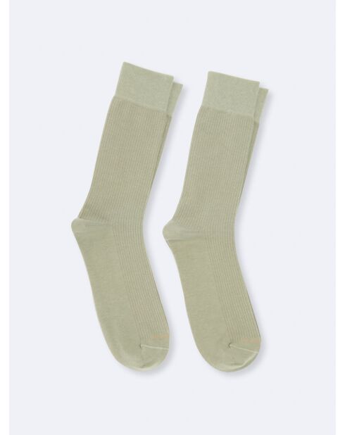 Chaussettes en coton vert lichen