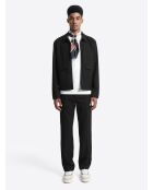 Slack chiné taille semi-élastiquée noir