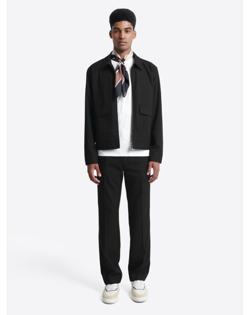 Slack chiné taille semi-élastiquée noir