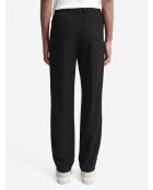 Slack chiné taille semi-élastiquée noir