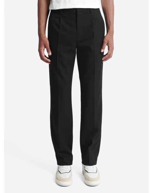 Slack chiné taille semi-élastiquée noir