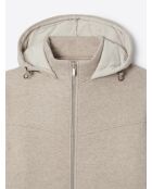 Sweat à capuche faux-uni 100% coton écru 2