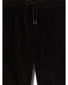 Slack en velours avec taille élastiquée choco