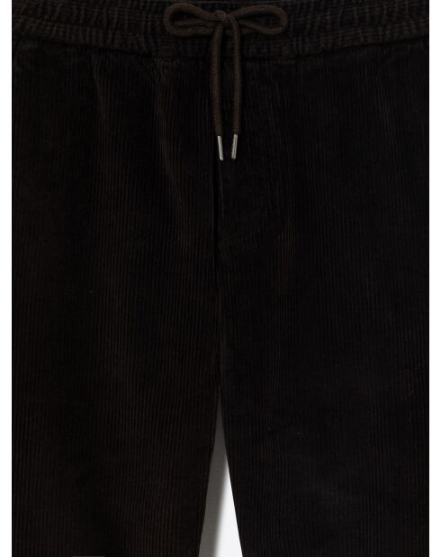 Slack en velours avec taille élastiquée choco