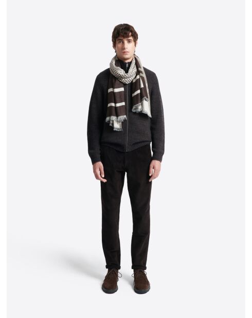 Slack en velours avec taille élastiquée choco