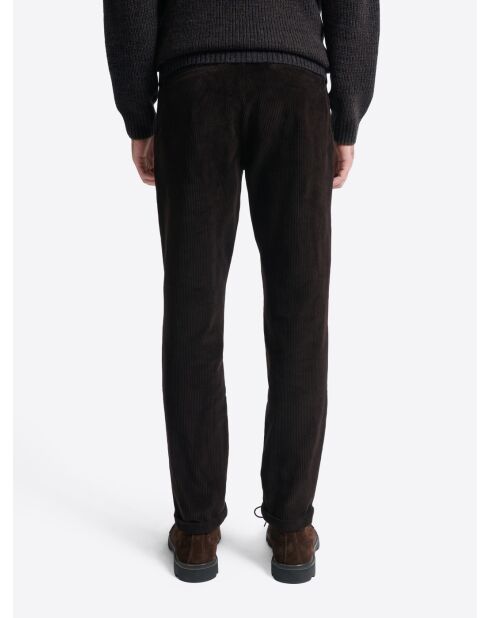 Slack en velours avec taille élastiquée choco