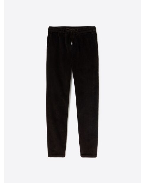 Slack en velours avec taille élastiquée choco