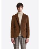 Veste de ville en velours côtelé marron glacé