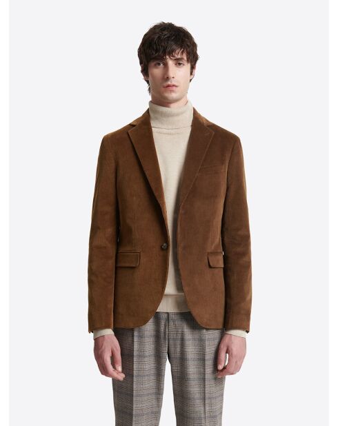 Veste de ville en velours côtelé marron glacé