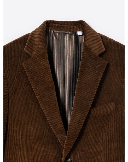 Veste de ville en velours côtelé marron glacé
