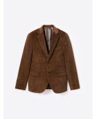 Veste de ville en velours côtelé marron glacé