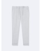 Slack faux-uni taille semi-élastiquée gris chiné moyen