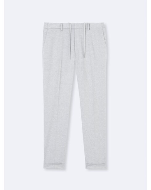 Slack faux-uni taille semi-élastiquée gris chiné moyen