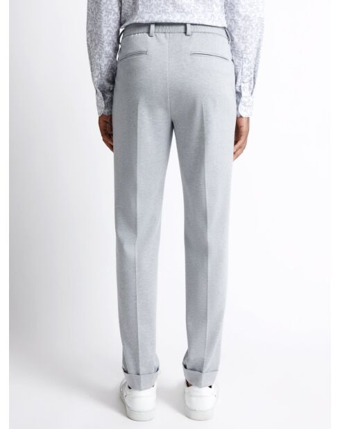 Slack faux-uni taille semi-élastiquée gris chiné moyen